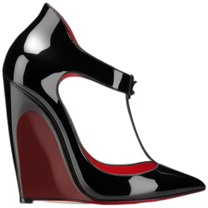 One WEDGE heel LOUBOUTIN black PATENT emoji