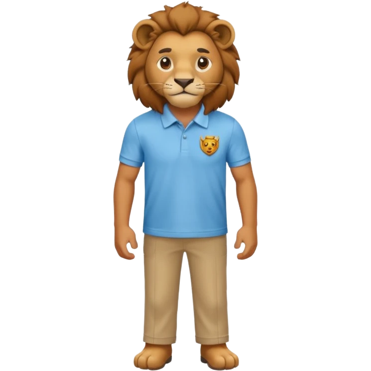 un leon con polito celeste caricatura emoji
