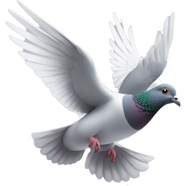 Pair Pigeon flying opposite with white colour  emoji