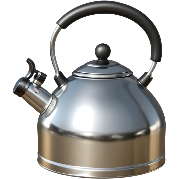polished metal kettle with highlight reflections emoji