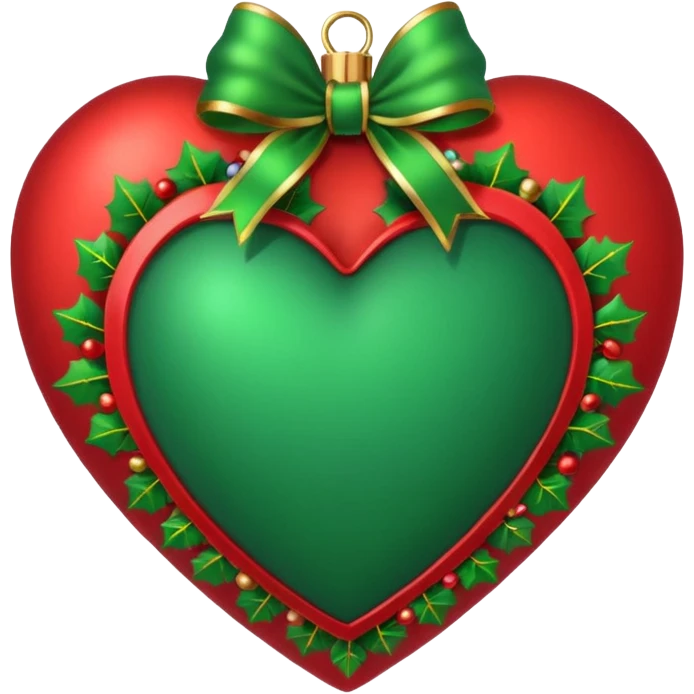 A Christmas-themed heart emoji