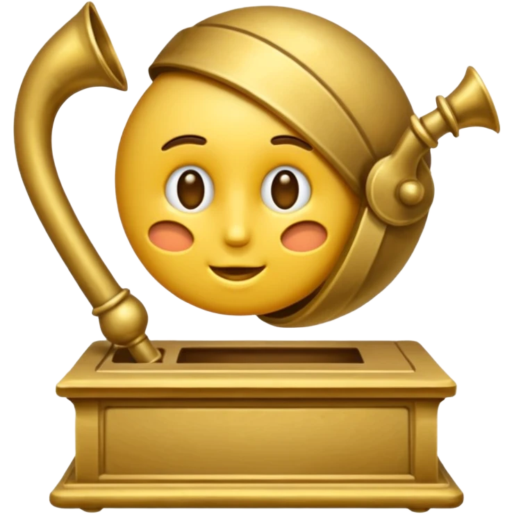 Музыкальная шкатулка маленькая золотая  emoji