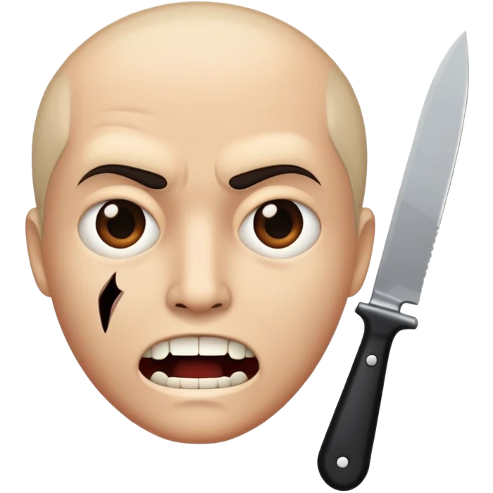 speaking face with a knife in front, as if telling a scary story emoji