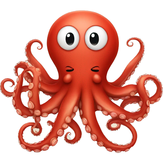 red cartoon octopus meditating emoji