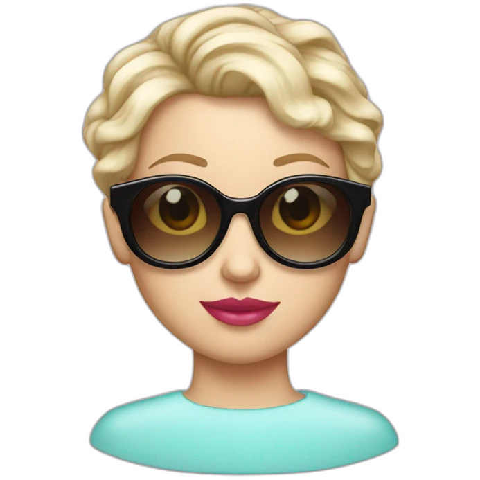 white girl sunglasses shorthair bubble gum emoji