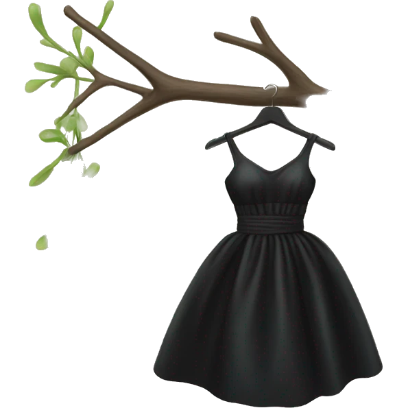 black dress on hanger emoji