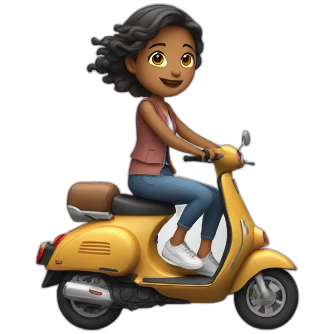 Girl riding scooter so fast and fall  emoji