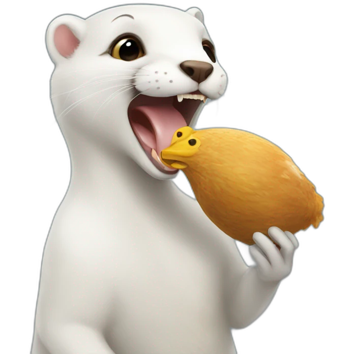 ermine eating a chicken emoji
