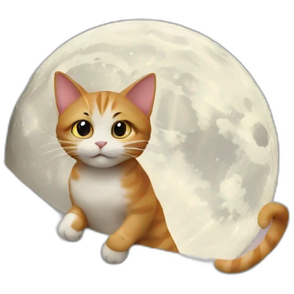 The cat is flying on the moon emoji