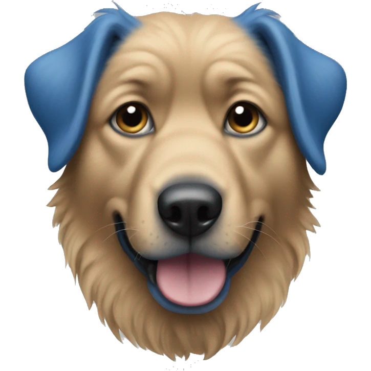 A blue dog emoji