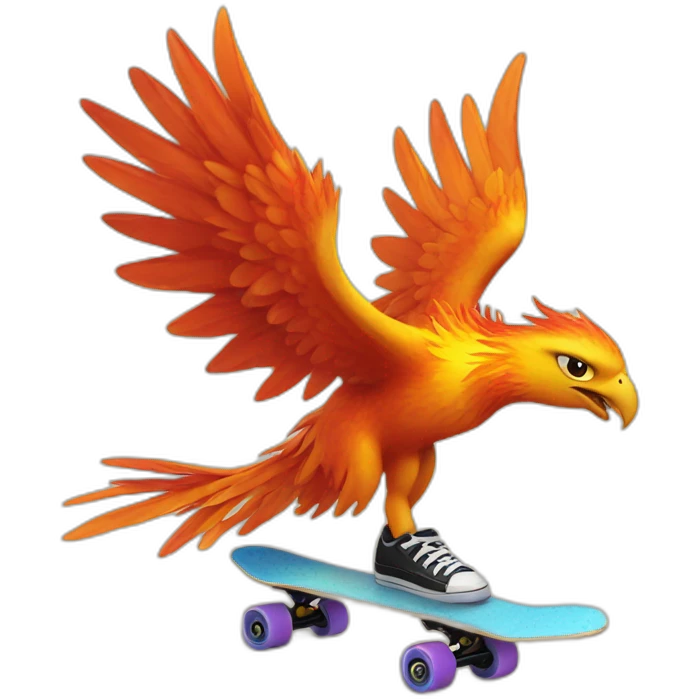 Phoenix on a skate emoji