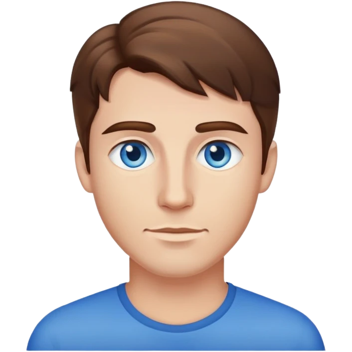 Brown haired blue eyed man  emoji