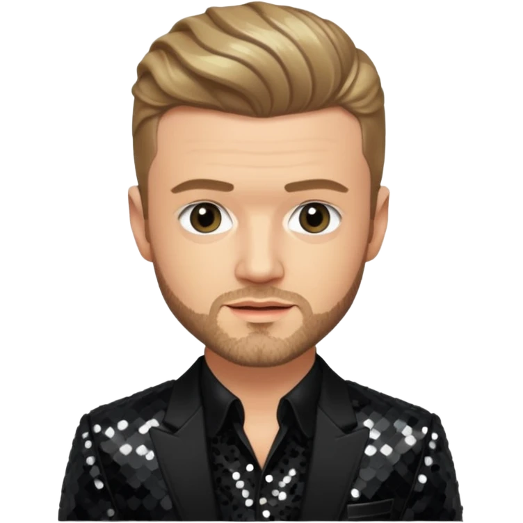 Justin Timberlake from 'N Sync with dark blonde hair, black sequin outfit emoji