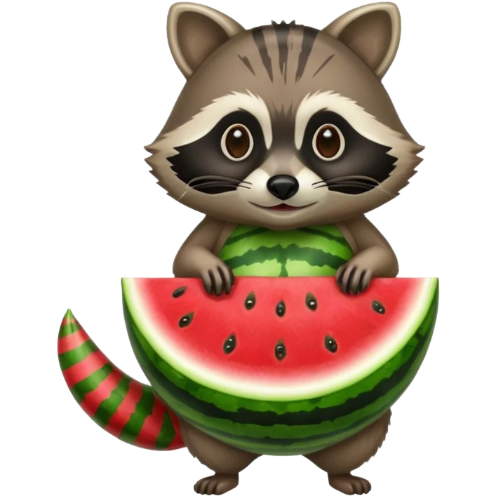 Raccoon with watermelon body emoji