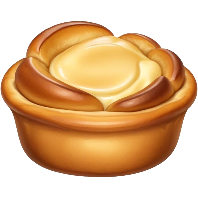 Cinematic Realistic Yorkshire Pudding Dish Emoji, showcasing a light, airy, golden puff with a crispy exterior rendered with lifelike detail and soft natural lighting that accentuates its classic appeal. emoji