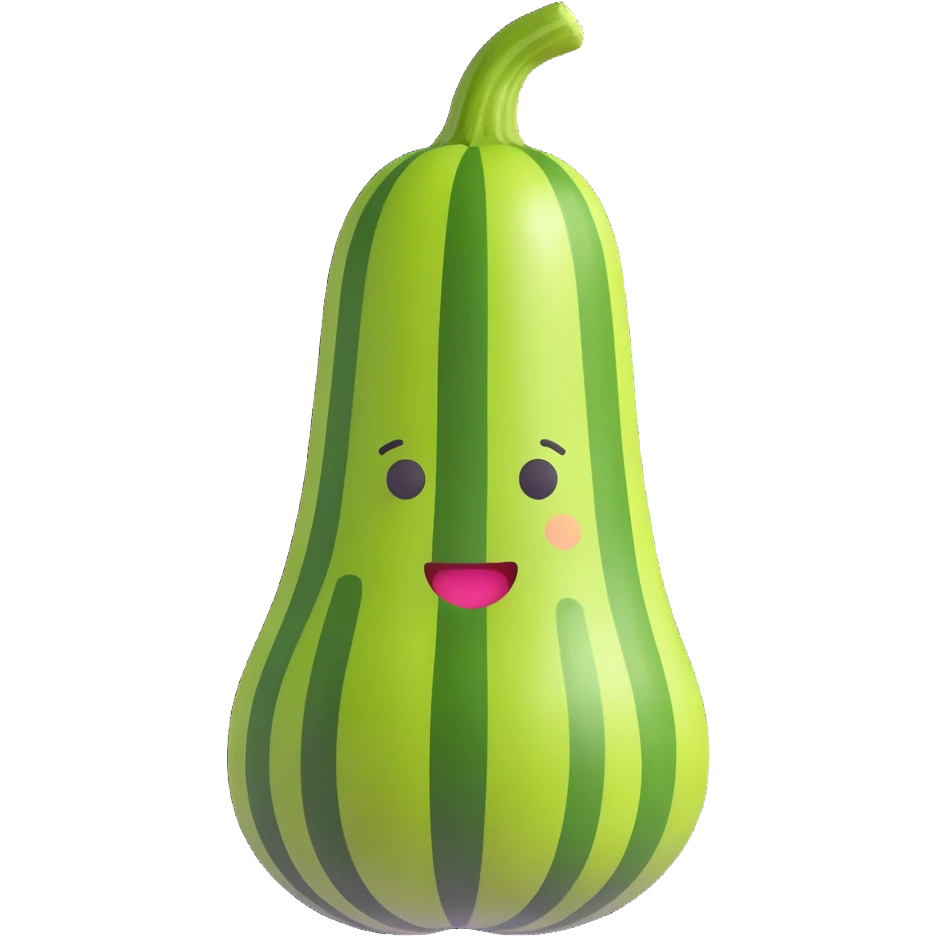 Add some dark green stripes to the zucchini, keeping the 3D emoji style and all other details unchanged. emoji