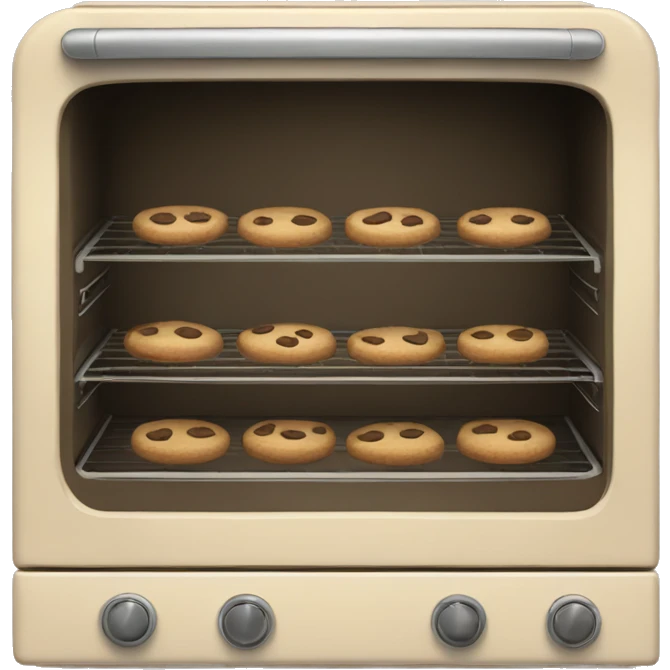 Beige oven with cookies emoji
