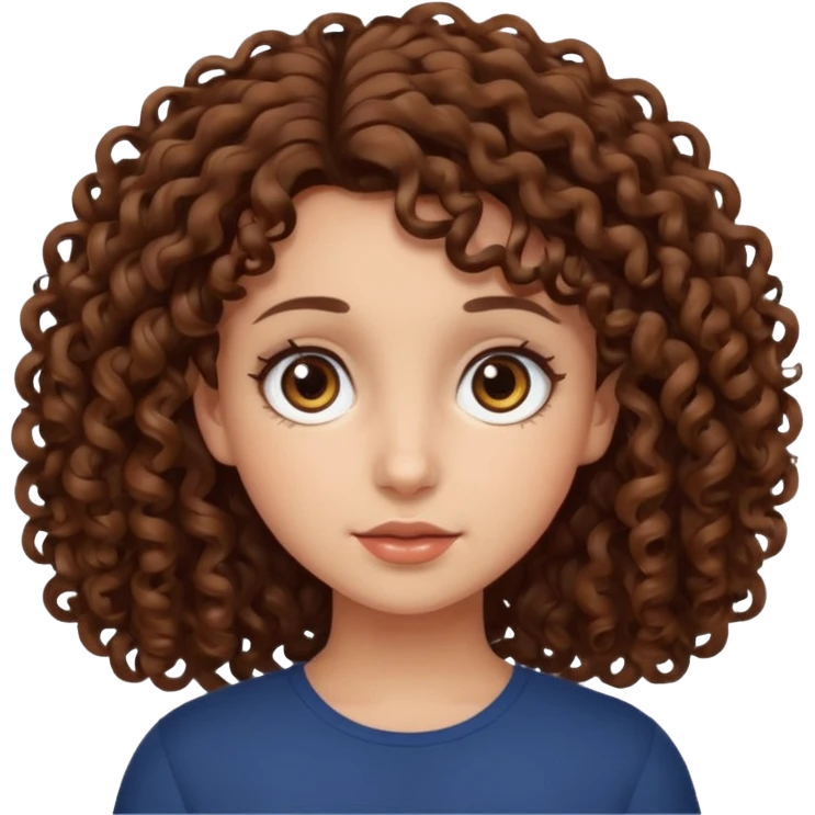 Curly-haired girl with big eyes emoji
