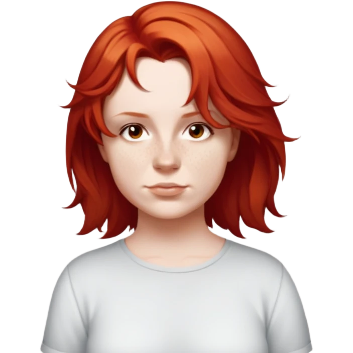 female, little-way hair to shoulder, wearing shirt emoji