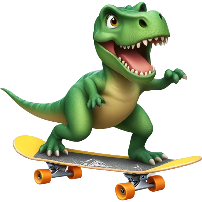 dinosaur riding a skateboard  emoji
