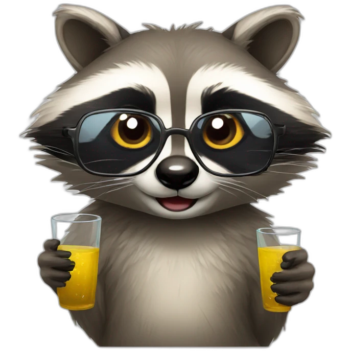 raccoon with glass emoji