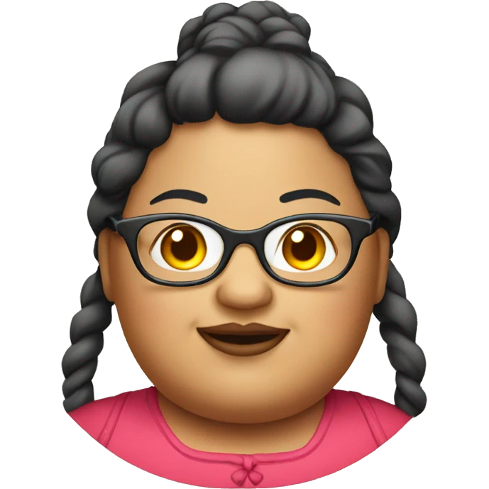 Fat lady with a bib and glasses  emoji