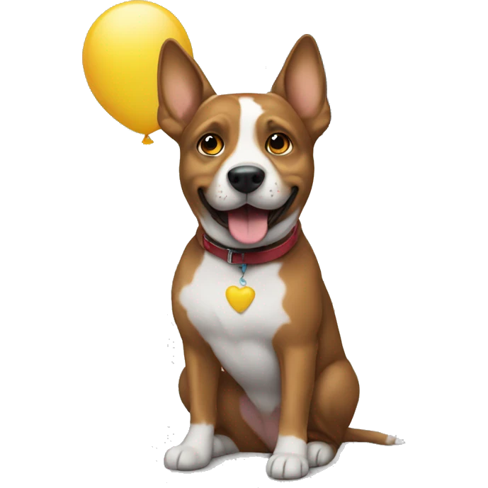 dog holding balloons  emoji