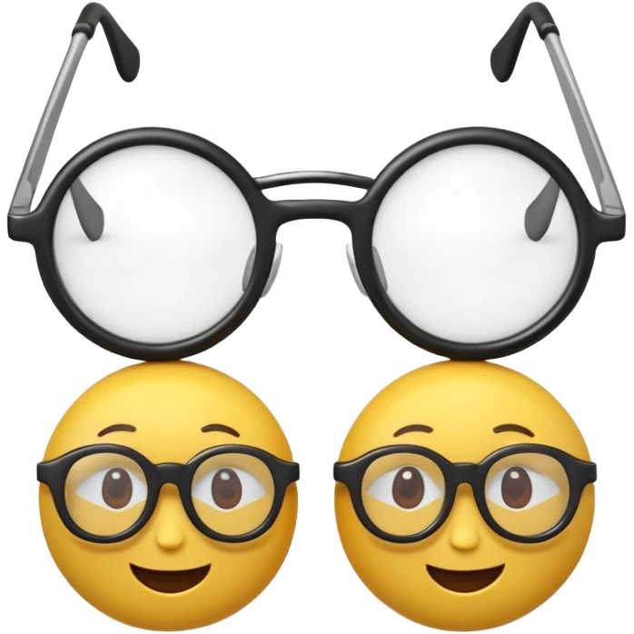 Cartoon 3D render, emojis 👓  as cute 3D objects, Pixar-style,  emoji