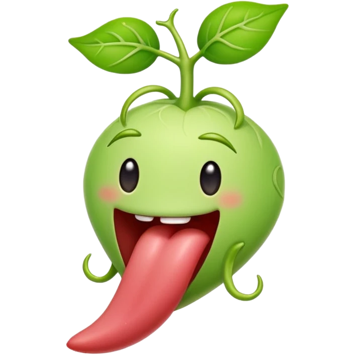 Tongue → tiny vine sprout (playful/sexy) emoji