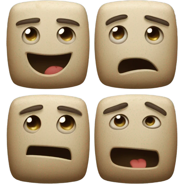 Square like stone with 9 different expressions  emoji