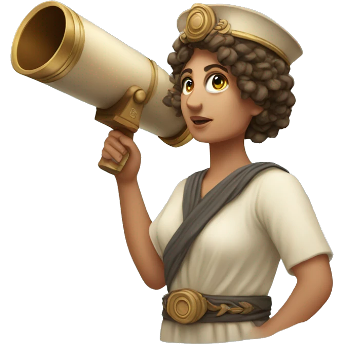 Ancient Greek female ship captain with a telescope emoji
