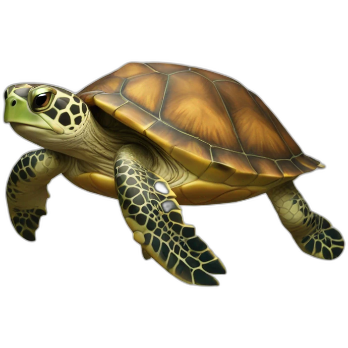 tortue sur une vague emoji