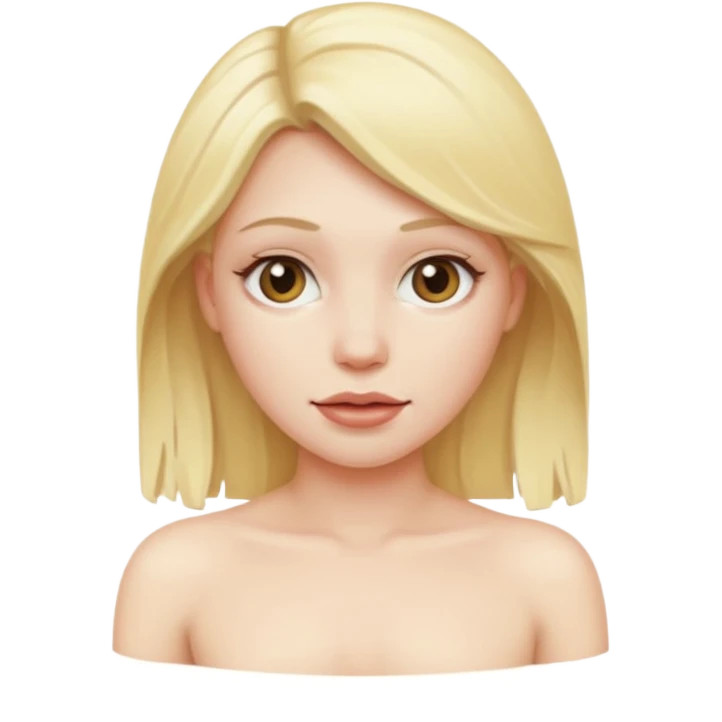 Blonde lady is naked emoji