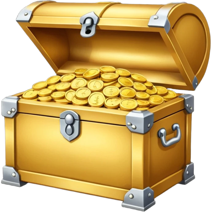 generate a image golden chest image filled with gold coins emoji