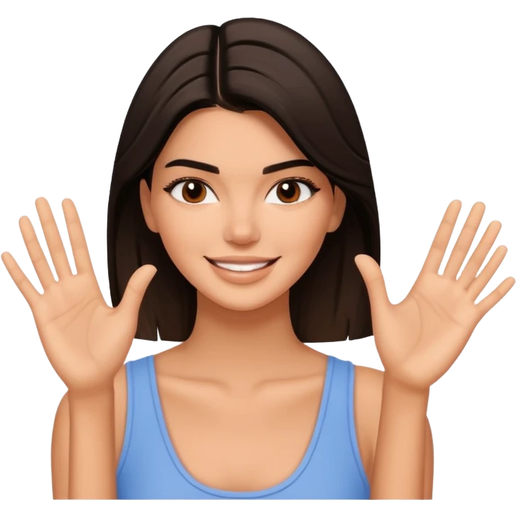 kendall jenner showing stop with one hand emoji