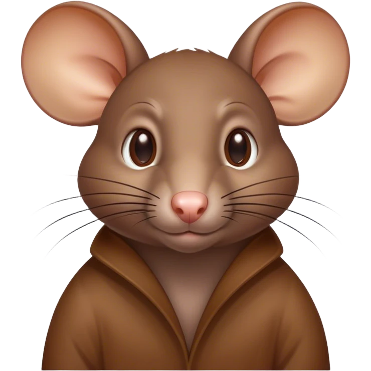 Cinematic Noble Brown Rat Portrait Emoji, Poised and alert, with a sleek, agile build and a smooth, well-groomed coat of warm brown fur, beady, determined eyes, Simplified yet sharp and sophisticated features, highly detailed, glowing with a soft, dignified glow, high shine, intelligent and resourceful, stylized with an air of urban savvy, focused and attentive, soft glowing outline, capturing the essence of a watchful and confident rat that feels as though it could scurry out of the screen with effortless authority! emoji