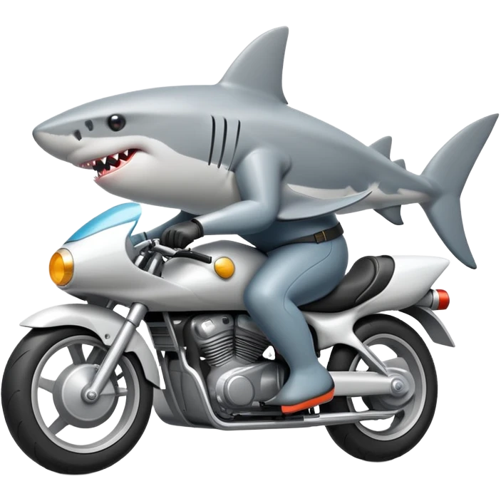 Shark riding a motorcycle  emoji