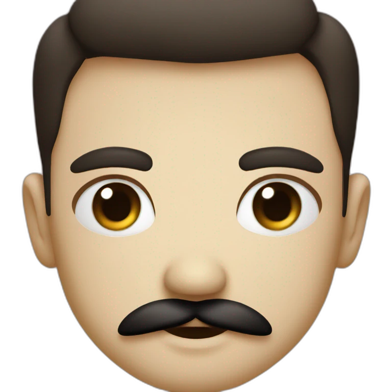 Little men with black mustach how have square form emoji