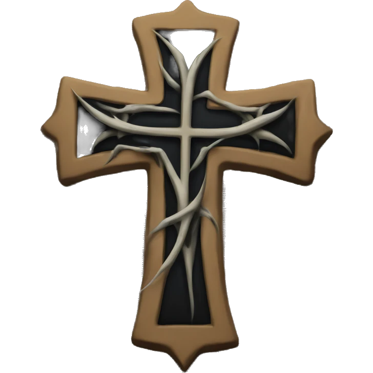 make a cross with thorns around it but super gothic emoji