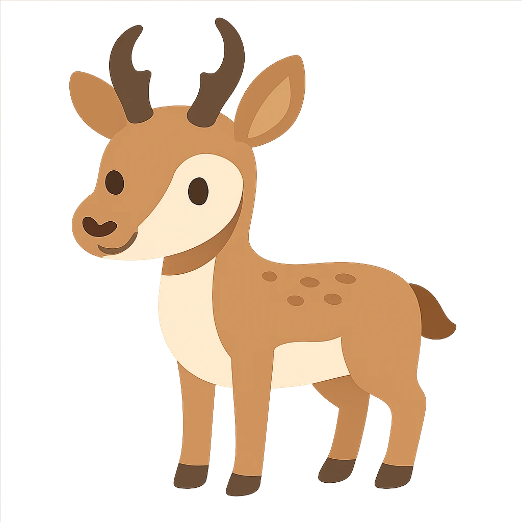 cute flat toon pronghorn antelope vector emoji
