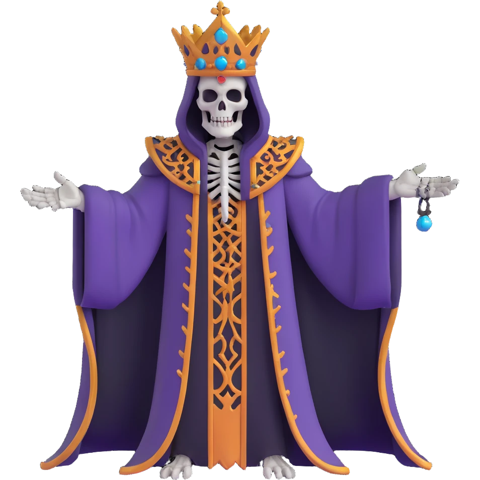 dark undead lich overlord commanding skeletal servants emoji