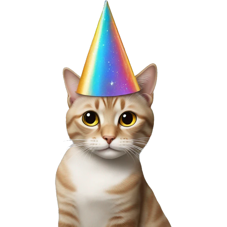 cat wearing a birthday hat at a star wars birthday party emoji