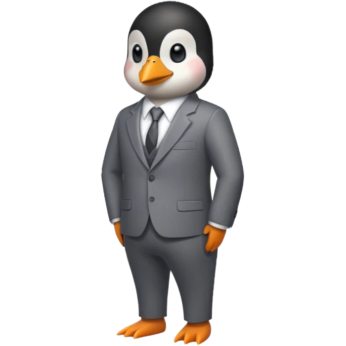 pixelated penguin office worker emoji