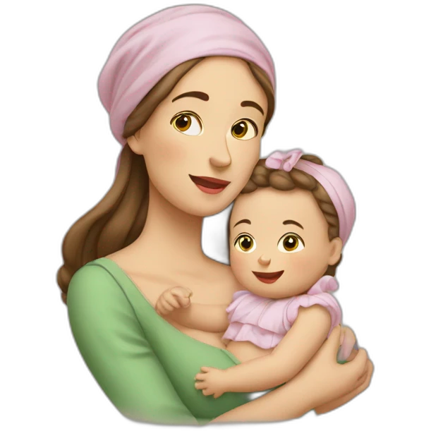 Femme française et son bébé emoji