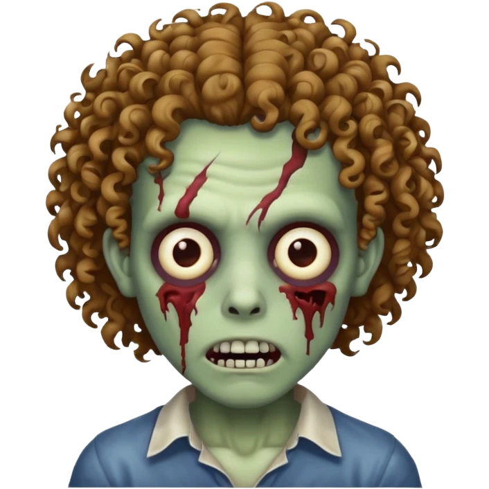 zumbie curly hair emoji