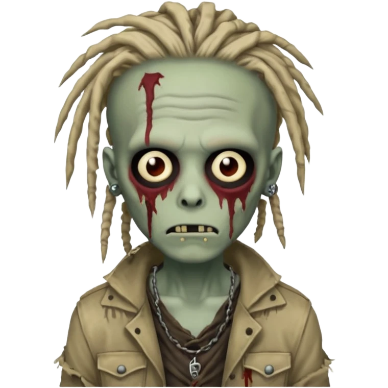 Zombie boy with dreads emoji