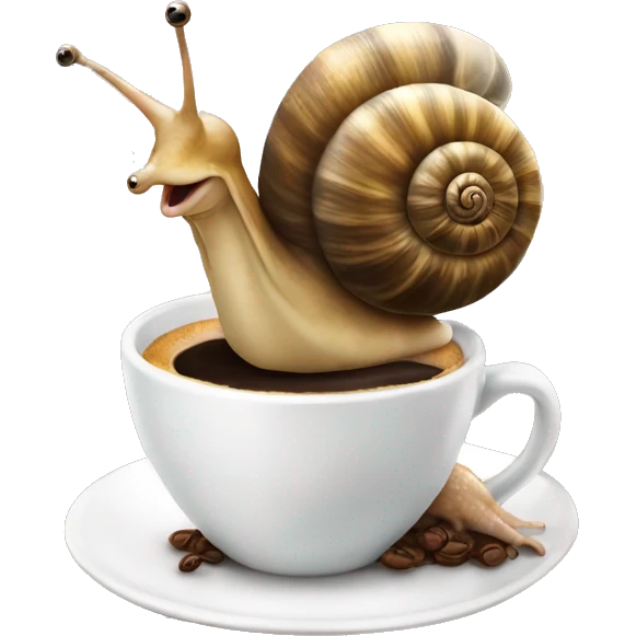Snail enjoying her owncoffee emoji