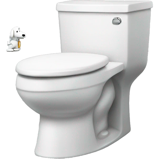 snoopy using the toilet emoji