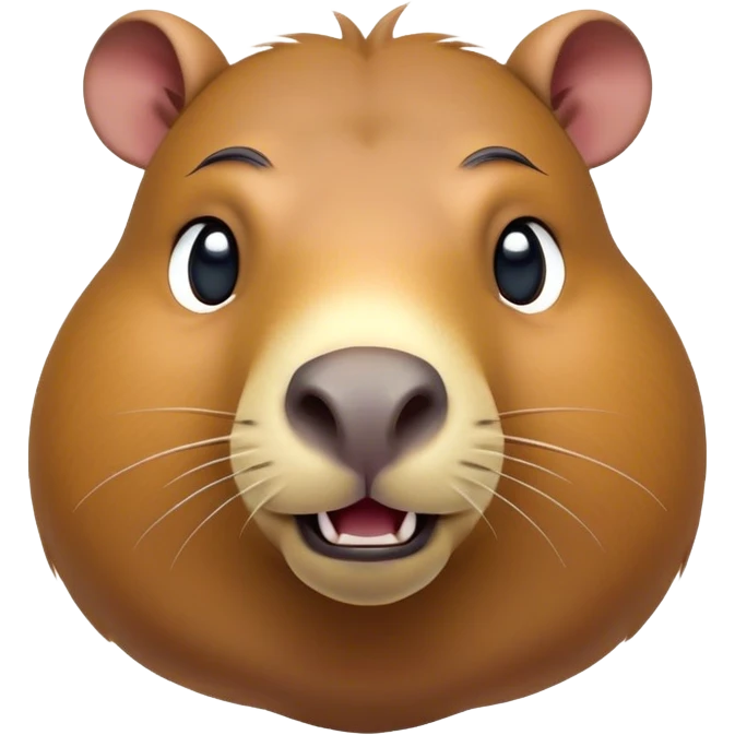 Cinematic Comical Capybara Portrait Emoji, Head tilted dramatically with an exaggeratedly shocked expression, featuring a robust, rotund build and a distinct capybara head with a broad snout and small ears, with wide, comically expressive eyes full of humorous disbelief, Simplified yet hilariously expressive features, highly detailed, glowing with a slightly sassy natural glow, high shine, dramatic yet playful, stylized with an air of quirky charm, soft glowing outline, capturing the essence of a meme-worthy capybara that looks ready to side-eye its way into viral fame! emoji