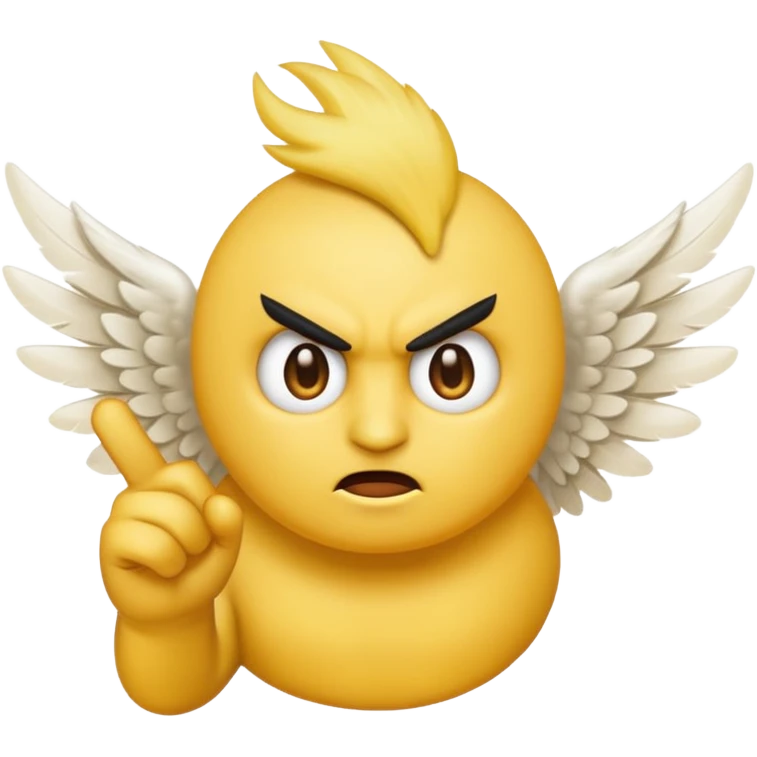 Make the angry emoji flicking off wings emoji